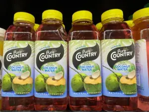 Refrigerated, bottled coconut water
