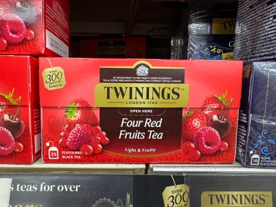 Fruit-flavoured black tea by the popular Twinings brand. The flavour combination is strawberry, cherry, raspberry, and redcurrant.