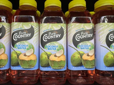 Bottled coconut water.