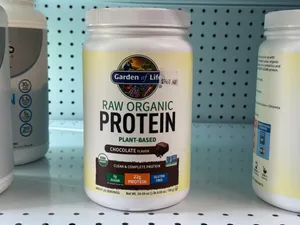 Raw, organic plant-based protein powder with 22 grams of protein per scoop.