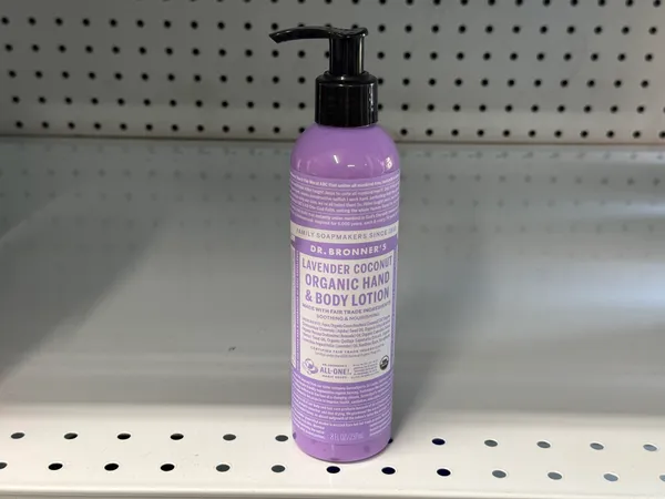 Lavender coconut organic hand and body lotion. Made with fair trade ingredients.
